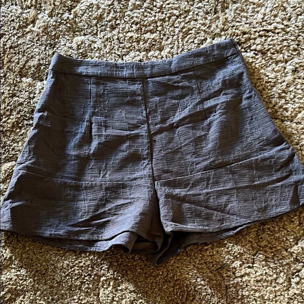 High Waist Gray Casual Shorts